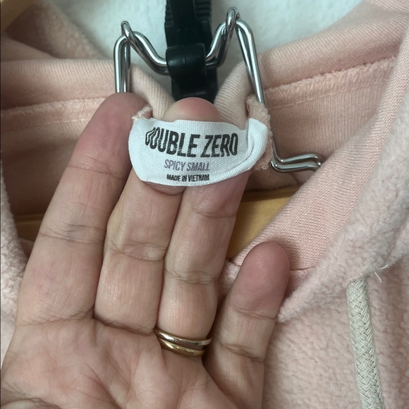 Double Zero Light Pink Soft Oversized Hoodie - Picture 2 of 3